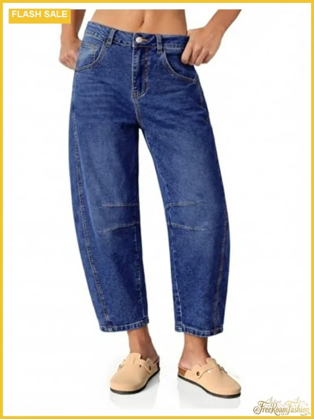 High Waisted Barrel Leg Jeans for Women Trendy Wide Leg Balloon Baggy Stretchy